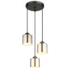 Felicia Suspension Luminaires Globo Lighting Noir, 3 lumières