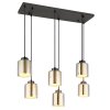 Felicia Suspension Luminaires Globo Lighting Noir, 6 lumières