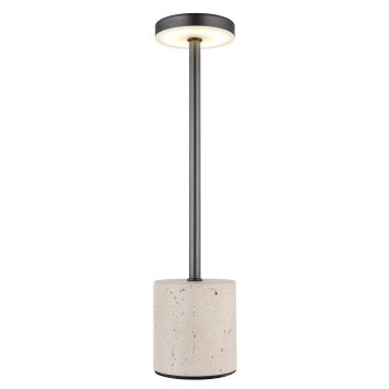 Polina Lampe à poser Luminaires Globo Lighting LED Chrome, Gris, Noir, 1 lumière