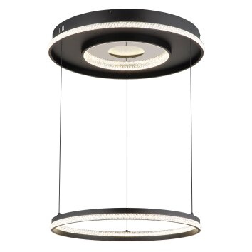 Marsh Suspension Luminaires Globo Lighting LED Noir, 1 lumière, Télécommandes