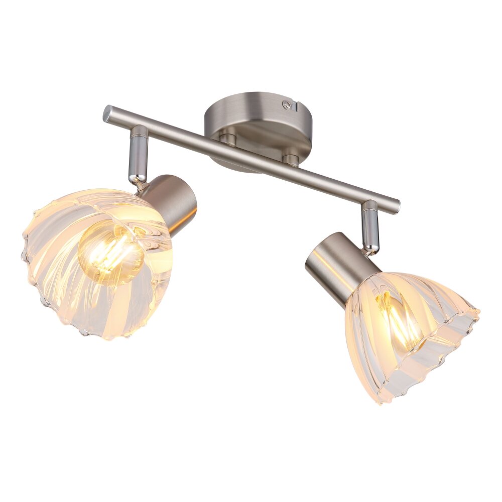 Zachery Plafonnier Luminaires Globo Lighting Nickel mat, 2 lumières main product photo