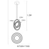 Neil Suspension Luminaires Globo Lighting LED Or, 1 lumière, Télécommandes
