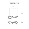 Neil Suspension Luminaires Globo Lighting LED Or, 1 lumière, Télécommandes