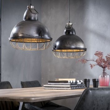 Suspension Spordonk Acier brossé, 2 lumières