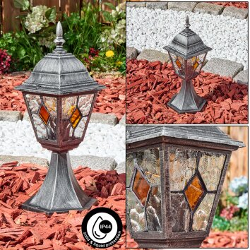 Naofe Borne lumineuse, Eclairage de chemin Noir, Argenté, 1 lumière