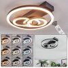 Pilor Plafonnier LED Noir, 1 lumière, Télécommandes