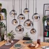 Gastor Suspension, Boule lumineuse, Suspension Chrome, Clair, Fumé, 8 lumières