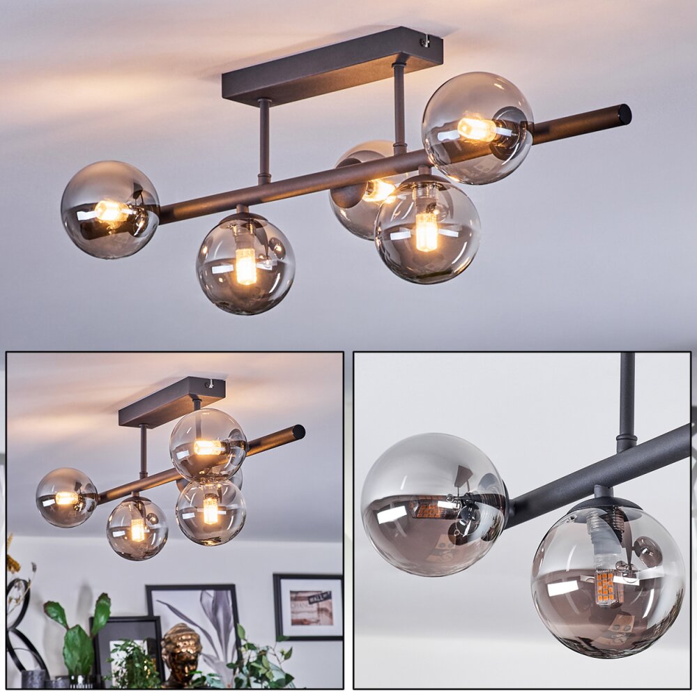 Chehalis Plafonnier, Boule lumineuse Fumé, 5 lumières main product photo