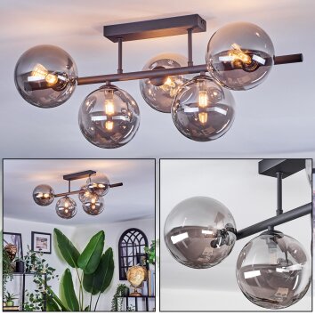 Chehalis Plafonnier, Boule lumineuse Fumé, 5 lumières Chehalis Plafonnier, Boule lumineuse Fumé, 5 lumières