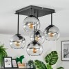 Koyoto Plafonnier, Boule lumineuse Clair, Fumé, 5 lumières