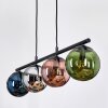 Gastor Suspension, Boule lumineuse, Suspension Bleu, Chrome, Vert, Cuivré, Fumé, 4 lumières