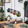 Gastor Suspension, Boule lumineuse, Suspension Bleu, Chrome, Vert, Cuivré, Fumé, 4 lumières
