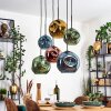 Ripoll Suspension, Boule lumineuse, Suspension Bleu, Or, Vert, Cuivré, 6 lumières