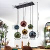 Ripoll Suspension, Boule lumineuse, Suspension Bleu, Or, Vert, Cuivré, 6 lumières