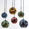 Ripoll Suspension, Boule lumineuse, Suspension Bleu, Or, Vert, Cuivré, 6 lumières