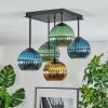 Koyoto Plafonnier, Boule lumineuse Bleu, Or, Vert, 5 lumières
