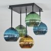 Koyoto Plafonnier, Boule lumineuse Bleu, Or, Vert, 5 lumières