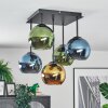 Koyoto Plafonnier, Boule lumineuse Bleu, Or, Vert, 5 lumières