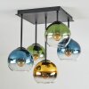 Koyoto Plafonnier, Boule lumineuse Bleu, Or, Vert, Clair, 5 lumières