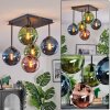 Gastor Plafonnier, Boule lumineuse Bleu, Vert, Cuivré, 5 lumières
