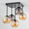 Koyoto Plafonnier, Boule lumineuse 37 cm Ambre, Fumé, 5 lumières