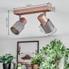 Medelim Plafonnier, Spot de plafond Bronze, 2 lumières