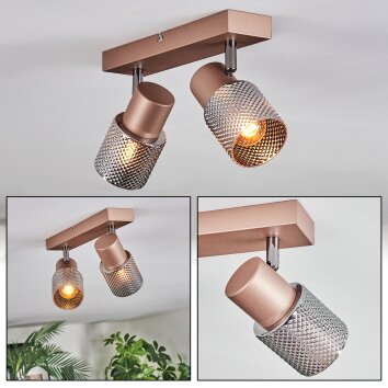 Medelim Plafonnier, Spot de plafond Bronze, 2 lumières