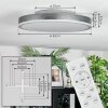 Salmi Plafonnier, Panel LED Gris, Argenté, 1 lumière, Télécommandes