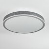 Salmi Plafonnier, Panel LED Gris, Argenté, 1 lumière, Télécommandes