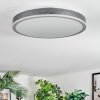 Salmi Plafonnier, Panel LED Gris, Argenté, 1 lumière, Télécommandes