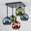 Koyoto Plafonnier, Boule lumineuse 37 cm Bleu, Vert, Cuivré, 5 lumières