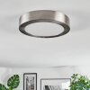 Omaro Plafonnier, Panel LED Nickel mat, 1 lumière, Changeur de couleurs