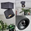 Narel Plafonnier, Spot de plafond LED Noir, 1 lumière
