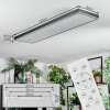 Salmi Plafonnier, Panel LED Gris, Argenté, 1 lumière, Télécommandes