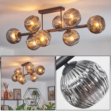 Ripoll Plafonnier, Boule lumineuse Fumé, 8 lumières