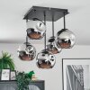 Ripoll Plafonnier, Boule lumineuse Chrome, Fumé, 5 lumières