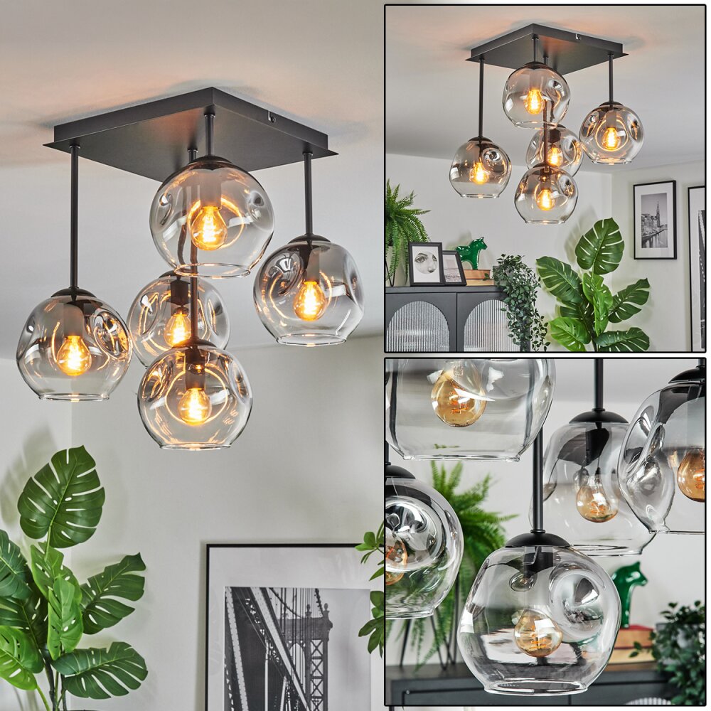 Ripoll Plafonnier, Boule lumineuse Clair, Fumé, 5 lumières main product photo