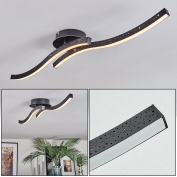 Arlan Plafonnier LED Noir, 1 lumière