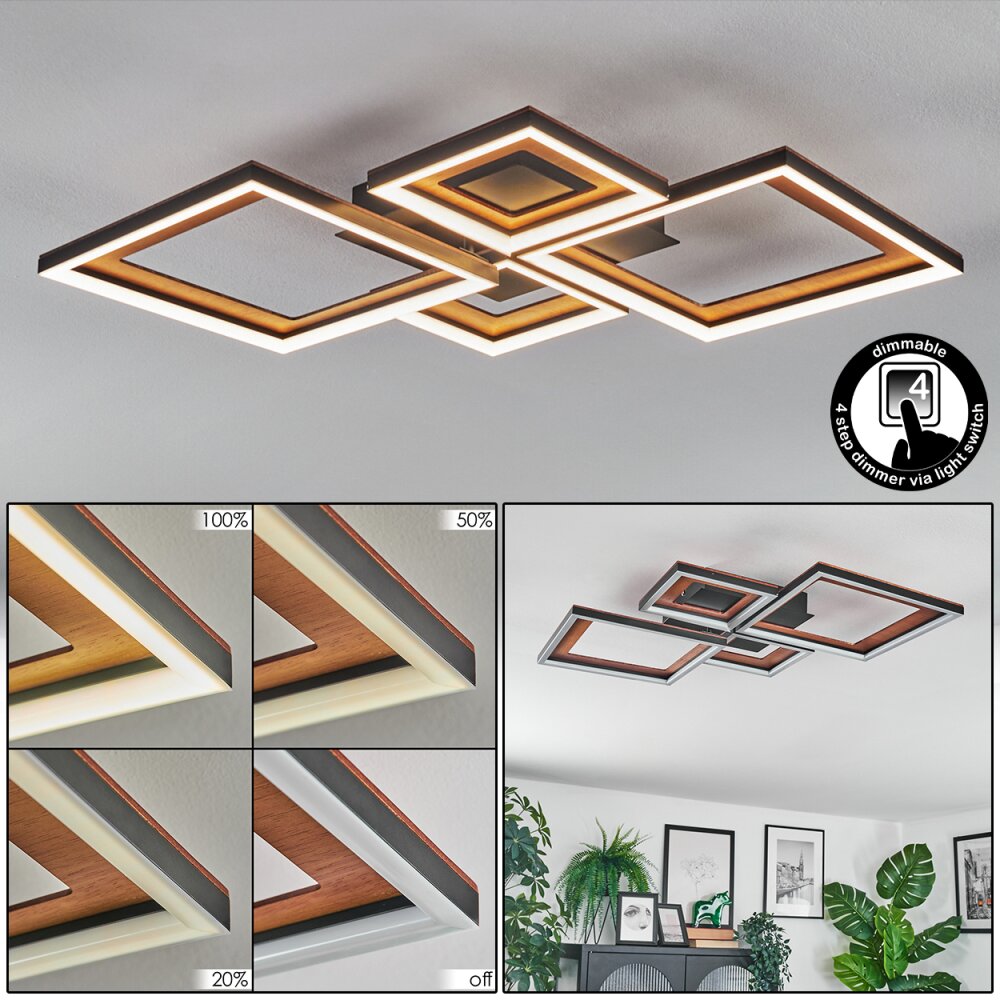 Binor Plafonnier LED Écru, Noir, 1 lumière main product photo