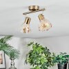 Saire Plafonnier, Spot de plafond Chrome, Laiton, 2 lumières