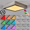 Omaro Plafonnier, Panel LED Nickel mat, 1 lumière, Changeur de couleurs