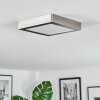 Omaro Plafonnier, Panel LED Nickel mat, 1 lumière, Changeur de couleurs