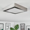 Omaro Plafonnier, Panel LED Nickel mat, 1 lumière, Changeur de couleurs
