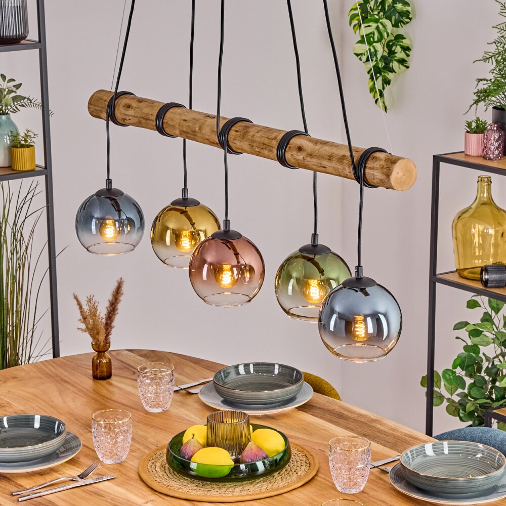 Koyoto Suspension, Boule lumineuse, Suspension Écru, Noir, 5 lumières main product photo