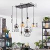 Koyoto Suspension, Boule lumineuse, Suspension Ambre, Chrome, Clair, Fumé, 6 lumières