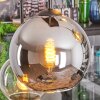 Koyoto Suspension, Boule lumineuse, Suspension Ambre, Chrome, Clair, Fumé, 6 lumières