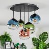 Koyoto Plafonnier, Boule lumineuse Bleu, Vert, Clair, Cuivré, 5 lumières