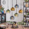 Koyoto Suspension, Boule lumineuse, Suspension Bleu, Or, Vert, Clair, 6 lumières