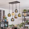 Koyoto Suspension, Boule lumineuse, Suspension Ambre, Bleu, Chrome, Vert, Fumé, 6 lumières