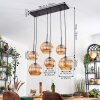Koyoto Suspension, Boule lumineuse, Suspension Ambre, 6 lumières